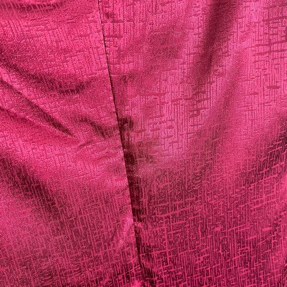 Lulus Lisette One - Shoulder Satin Jacquard Cocktail Minidress Burgundy Medium - Picture 4 of 6